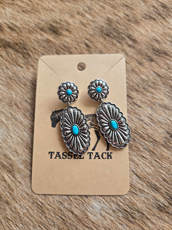 Concho dangle earrings