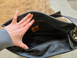 Cowhide and tooled leather messenger bag/purse