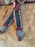 Leather tack set - black gator