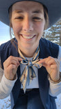 Bronc stripes Renee Gould silk twilly