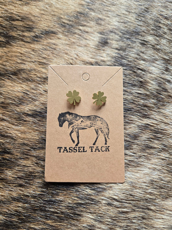 Clover stud earrings - gold