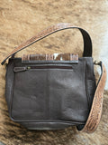 Cowhide purse with tooling - brown
