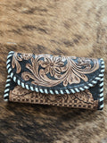 Tooled buckstitch bifold wallet