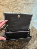 Tooled cowhide bifold wallet/clutch