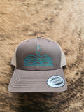 Bootstitch snap back hat - brown/teal