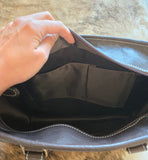 Cowhide and tooled leather messenger bag/purse - brown