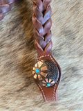 Knotted leather tack set