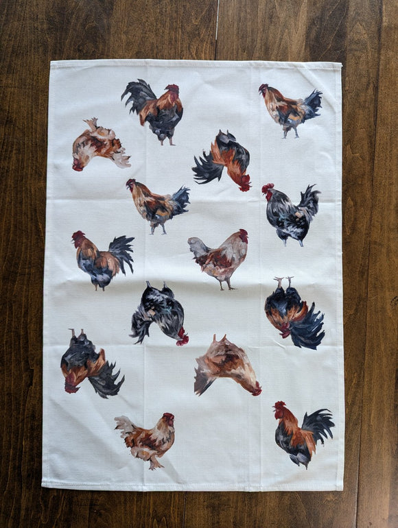 Chickens Renee Gould tea towels