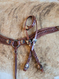 Knotted leather tack set