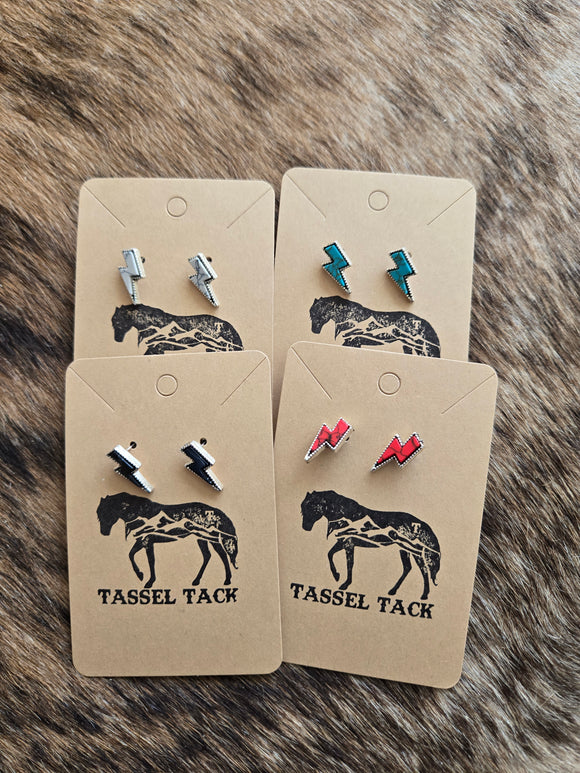 Lightning bolt stud earrings