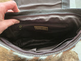 Cowhide purse with tooling - brown