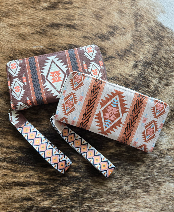 Aztec wallet with strap