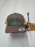 Boot stitch snapback with mesh back hat