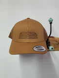 Boot stitch snapback with mesh back hat