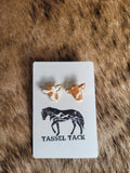 Cowhide stud earrings