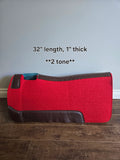 Merino Wool Saddle Pad - red/turquoise 1"