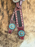 Black gator buckstitch tack set