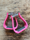 Wooden stirrups - hot pink