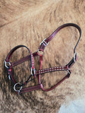 Leather buckstitched halter
