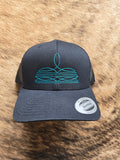 Bootstitch snap back hat - black/teal