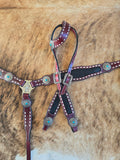 Leather tack set - black gator
