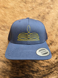 Bootstitch snap back hat - navy/yellow
