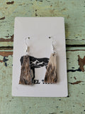 Genuine cowhide earrings - sterling silver hooks