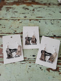 Genuine cowhide earrings - sterling silver hooks