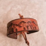Mountain leather cuff bracelet