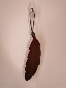 Leather feather for saddle or decor
