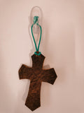 Leather cross for saddle or decor