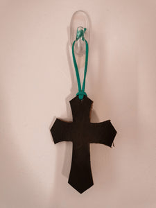 Leather cross for saddle or decor