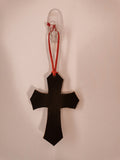 Leather cross for saddle or decor