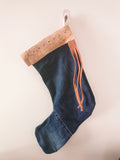 Denim and cowhide stocking