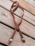 One ear headstall with spots and sunburst conchos