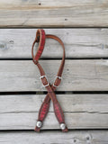 Red croc western one ear headstall and breast collar set