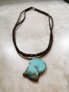 Turquoise slab necklace