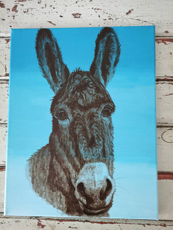 Original acrylic donkey painting